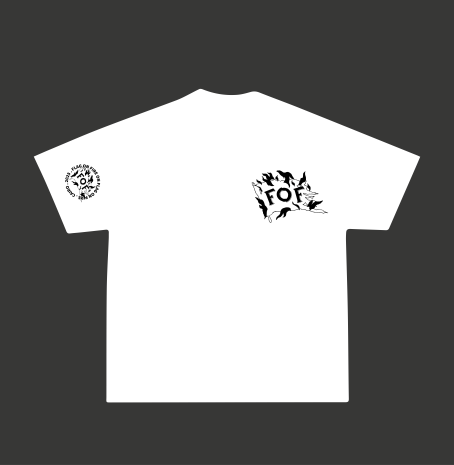 FOF Black design Relaxed-Fit White T-shirt