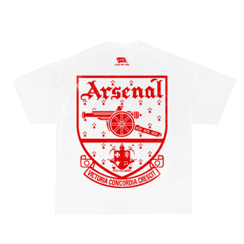 FOF Arsenal Red Logo Relaxed-Fit White T-shirt