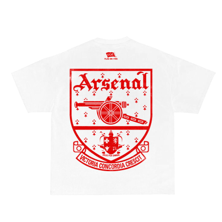FOF Arsenal Red Logo Relaxed-Fit White T-shirt - Image 2