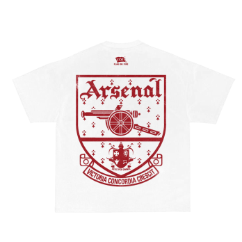 FOF Arsenal Burgundy Logo Relaxed-Fit White T-shirt