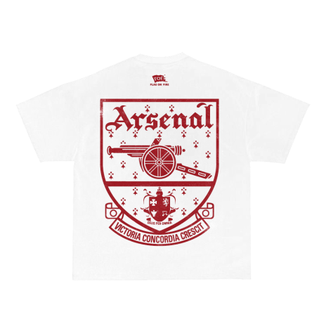 FOF Arsenal Burgundy Logo Relaxed-Fit White T-shirt - Image 2
