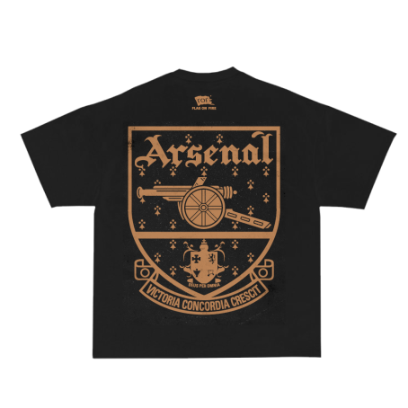 FOF Arsenal Gold logo Relaxed-Fit Black T-shirt - Image 2