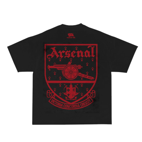 FOF Arsenal Red logo Relaxed-Fit Black T-shirt - Image 2