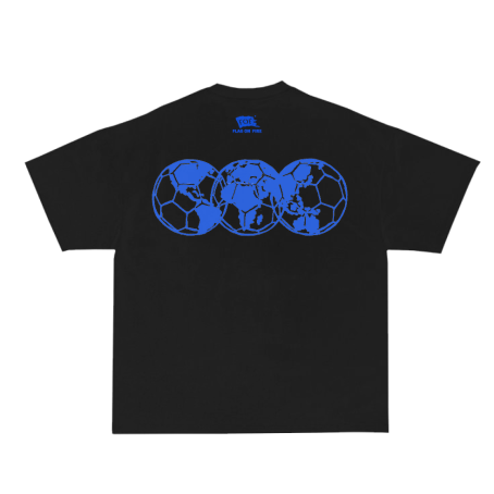 FOF Fifa Blue Logo Relaxed-Fit  Black T-shirt - Image 2