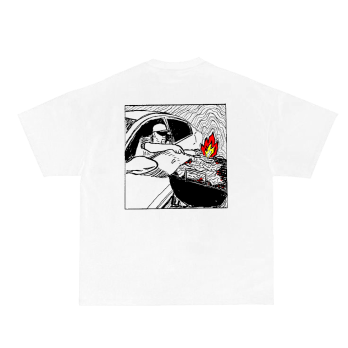 FOF Fire Man Relaxed-Fit White T-shirt