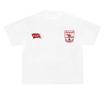 FOF Arsenal Burgundy Logo Relaxed-Fit White T-shirt