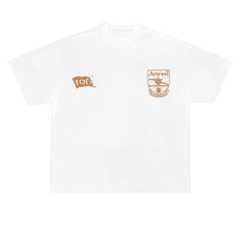 FOF Arsenal Gold Logo Relaxed-Fit White T-shirt