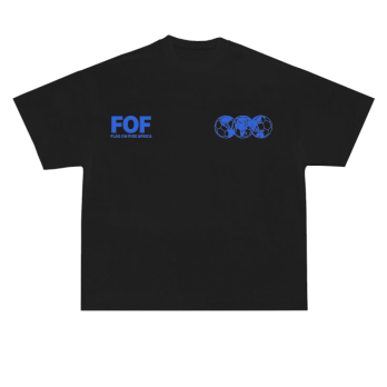 FOF Fifa Blue Logo Relaxed-Fit  Black T-shirt