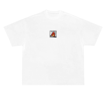 FOF Fire Man Relaxed-Fit White T-shirt