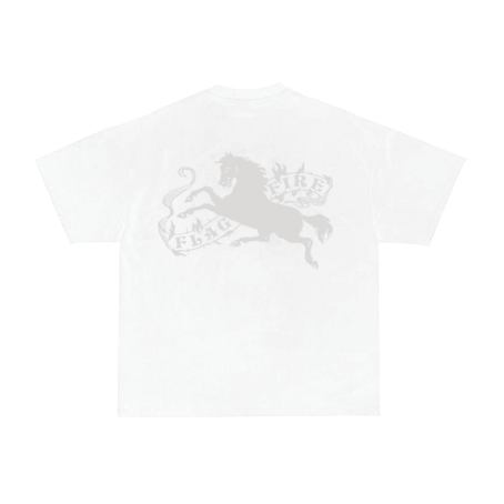 FOF Grey Horse Relaxed-Fit White T-shirt - Image 2
