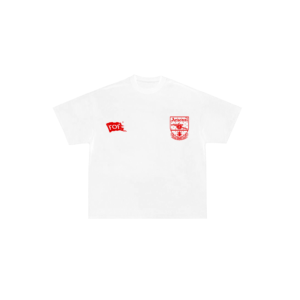 FOF Arsenal Burgundy Logo Relaxed-Fit White T-shirt