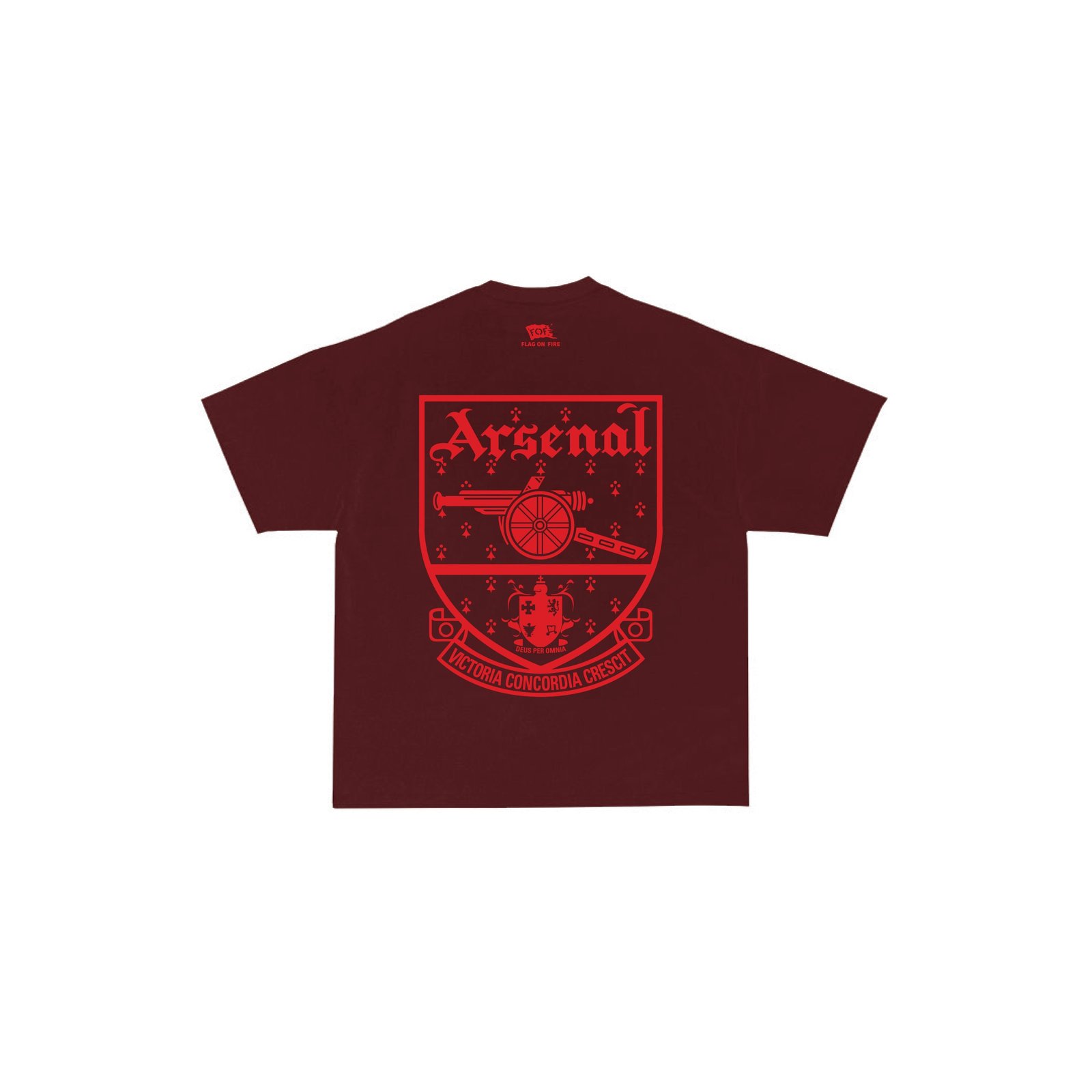 FOF Arsenal Relaxed-Fit Burgundy T-shirt - Image 2